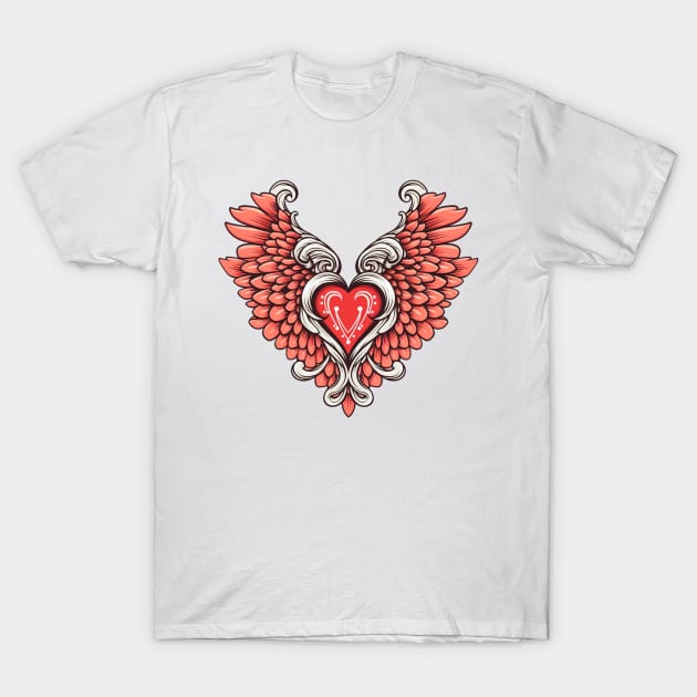 Heart With Wings 2 T-Shirt by Gypsykiss